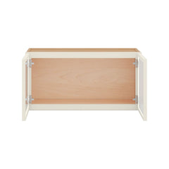 Modernform Cabinet Slim Dove White 30" W X 15" H X 12" D Double Glass Door Wall Cabinet