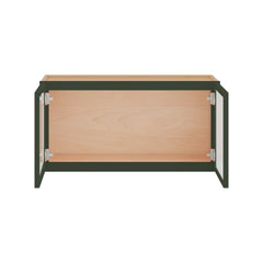Modernform Cabinet Slim Sage Green 30" W X 15" H X 12" D Double Glass Door Wall Cabinet