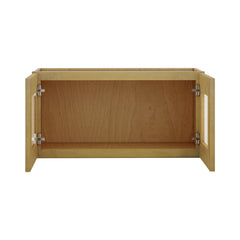 Modernform Cabinet Natural Shaker 30" W X 15" H X 12" D Double Glass Door Wall Cabinet