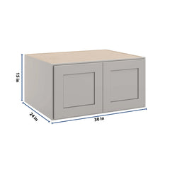 CNC Luxor Misty Grey 30" W X 15" H X 24" D Double Door Wall Cabinet
