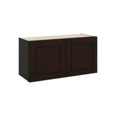 J&K Espresso K8 Double Door Wall Cabinet - 30" W x 15" H