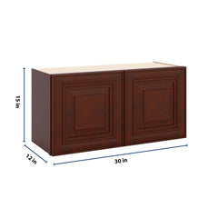J&K Mahogany J5 Double Door Wall Cabinet - 30" W x 15" H