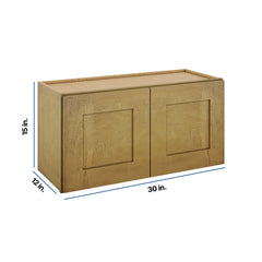 Modernform Cabinet Natural Shaker 30" W X 15" H X 12" D Double Door Wall Cabinet