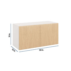 Modernform Cabinet Natural Oak 30" W X 15" H X 12" D Double Door Wall Cabinet
