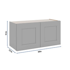 J&K Castle Grey S5 Double Door Wall Cabinet - 30" W x 15" H