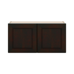 J&K Espresso K8 Double Door Wall Cabinet - 30" W x 15" H