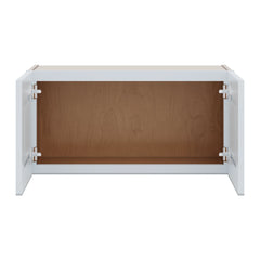 J&K White Shaker S8 Double Door Wall Cabinet - 30" W x 15" H