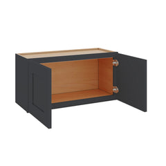 Modernform Cabinet Onyx Black Shaker 30" W X 15" H X 12" D Double Door Wall Cabinet