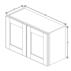 J&K Almond S2 Double Door Wall Cabinet - 30" W x 18" H