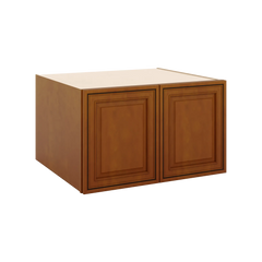 J&K Mocha Glazed K10 Refrigerator Wall Cabinet - 30" W x 18" H x 27" D