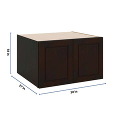 J&K Espresso K8 Refrigerator Wall Cabinet - 30" W x 18" H x 27" D