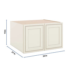 J&K Pearl Glazed H9 Refrigerator Wall Cabinet - 30" W x 18" H x 27" D