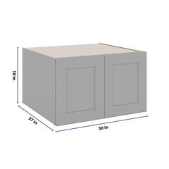 J&K Castle Grey S5 Refrigerator Wall Cabinet - 30" W x 18" H x 27" D