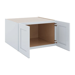 J&K White Shaker S8 Refrigerator Wall Cabinet - 30" W x 18" H x 27" D