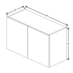CNC Luxor Smoky Grey 30" W X 18" H Double Door Wall Cabinet