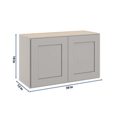 CNC Luxor 5-Piece Misty Grey 30" W X 18" H Double Door Wall Cabinet