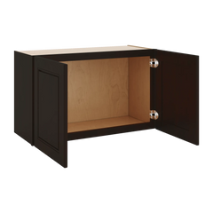 J&K Espresso K8 Double Door Wall Cabinet - 30" W x 18" H