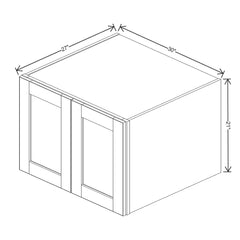 J&K Pearl Glazed H9 Refrigerator Wall Cabinet - 30" W x 21" H x 27" D