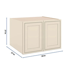 J&K Pearl Glazed H9 Refrigerator Wall Cabinet - 30" W x 21" H x 27" D