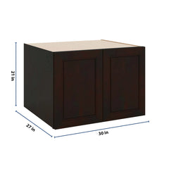 J&K Espresso K8 Refrigerator Wall Cabinet - 30" W x 21" H x 27" D