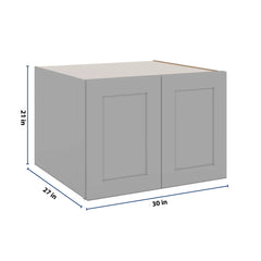 J&K Castle Grey S5 Refrigerator Wall Cabinet - 30" W x 21" H x 27" D