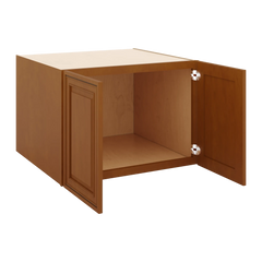 J&K Mocha Glazed K10 Refrigerator Wall Cabinet - 30" W x 21" H x 27" D