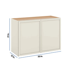 Modernform Cabinet Slim Dove White 30" W X 21" H X 12" D Double Door Wall Cabinet