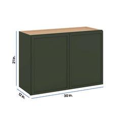 Modernform Cabinet Slim Sage Green 30" W X 21" H X 12" D Double Door Wall Cabinet