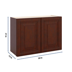 J&K Mahogany J5 Double Door Wall Cabinet - 30" W x 21" H
