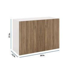 Modernform Cabinet Walnut 30" W X 21" H X 12" D Double Door Wall Cabinet