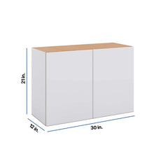 Modernform Cabinet Matte White 30" W X 21" H X 12" D Double Door Wall Cabinet