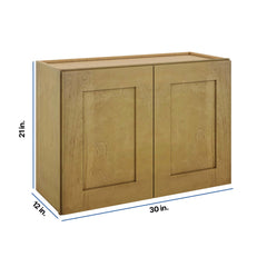 Modernform Cabinet Natural Shaker 30" W X 21" H X 12" D Double Door Wall Cabinet