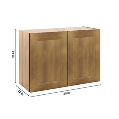 J&K Butterscotch B8 Double Door Wall Cabinet - 30" W x 21" H