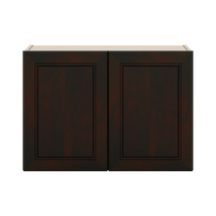 J&K Espresso K8 Double Door Wall Cabinet - 30" W x 21" H