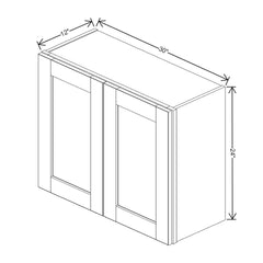 J&K Almond S2 Double Door Wall Cabinet - 30" W x 24" H