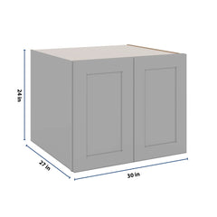 J&K Castle Grey S5 Refrigerator Wall Cabinet - 30" W x 24" H x 27" D