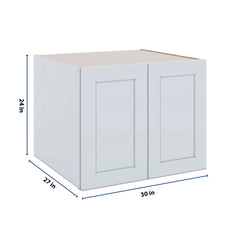 J&K White Shaker S8 Refrigerator Wall Cabinet - 30" W x 24" H x 27" D