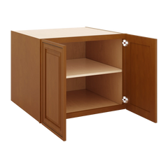J&K Mocha Glazed K10 Refrigerator Wall Cabinet - 30" W x 24" H x 27" D