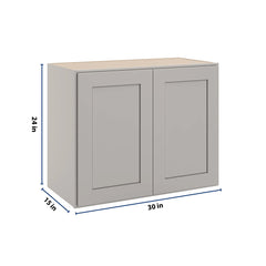 CNC Luxor Misty Grey 30" W X 24" H X 15" D Double Door Wall Cabinet