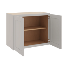 CNC Luxor Misty Grey 30" W X 24" H X 15" D Double Door Wall Cabinet
