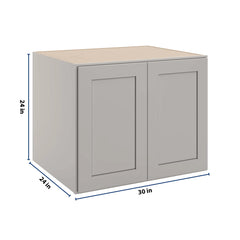 CNC Luxor 5-Piece Misty Grey 30" W X 24" H X 24" D Double Door Wall Cabinet