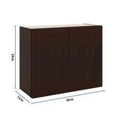 J&K Java Coffee S1 Double Door Wall Cabinet - 30" W x 24" H