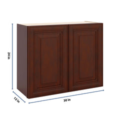 J&K Mahogany J5 Double Door Wall Cabinet - 30" W x 24" H