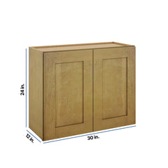 Modernform Cabinet Natural Shaker 30" W X 24" H X 12" D Double Door Wall Cabinet