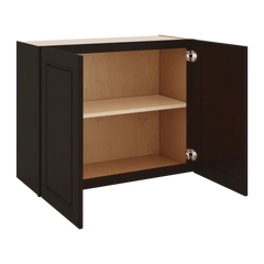J&K Espresso K8 Double Door Wall Cabinet - 30" W x 24" H
