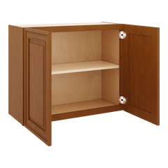 J&K Mocha Glazed K10 Double Door Wall Cabinet - 30" W x 24" H
