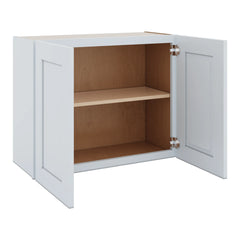 J&K White Shaker S8 Double Door Wall Cabinet - 30" W x 24" H