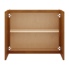 J&K Mocha Glazed K10 Double Door Wall Cabinet - 30" W x 24" H