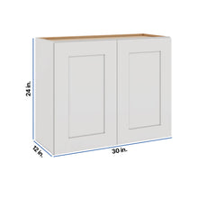 Modernform Cabinet White Shaker 30" W X 24" H X 12" D Double Door Wall Cabinet