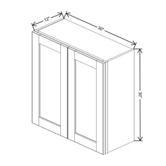 J&K Almond S2 Double Door Wall Cabinet - 30" W x 30" H